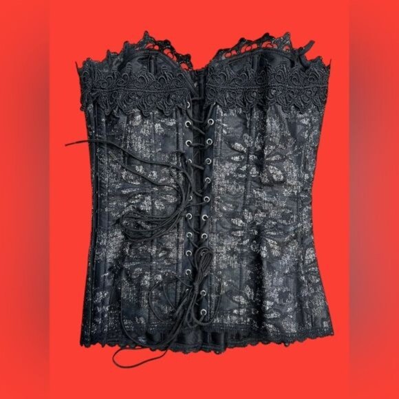 Frederick’s of Hollywood Black Metallic Corset – Size 32 - Picture 3 of 5